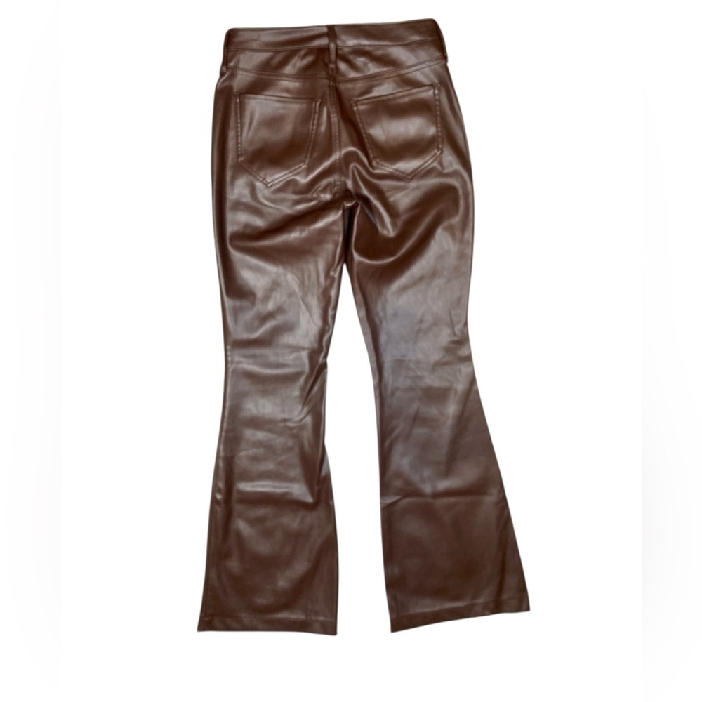 Hollister Vegan Leather High-Rise Flare Pants Brown Size 5R - Picture 3 of 6